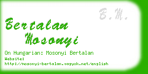 bertalan mosonyi business card